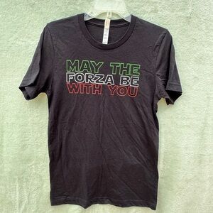 Hardcore Italians Black Star Wars Graphic T-Shirt May The Forza Be With You